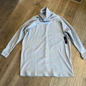 NWT LULUS scheme of things waffle knit gray long sleeve dress, size large